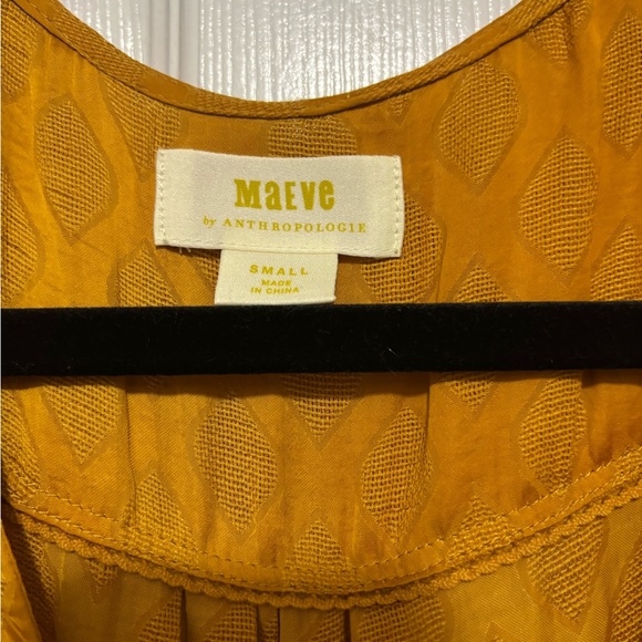 Anthropologie Maeve Golden Blouse with Ruffled Sleeves - Small - Picture 3 of 3